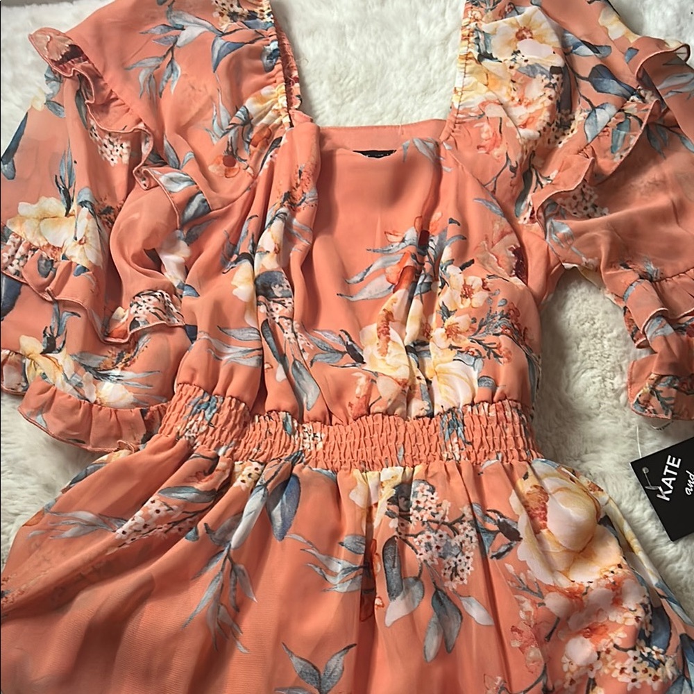 Floral Peach Maxi Dress